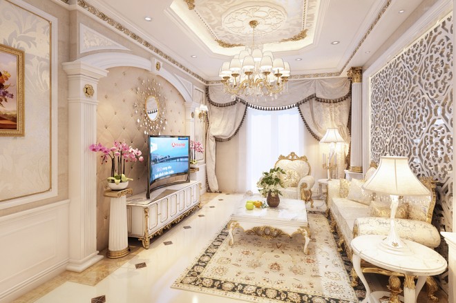 Thảm Sài Gòn cho phòng khách tphong cách cổ điển, hoàng gia