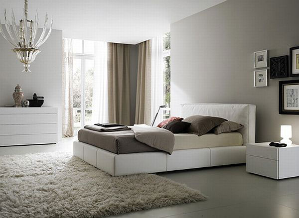 Thảm lông xù một màu hiện đại cho phòng ngủ